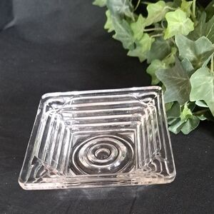 Clear Glass Art Deco Ashtray